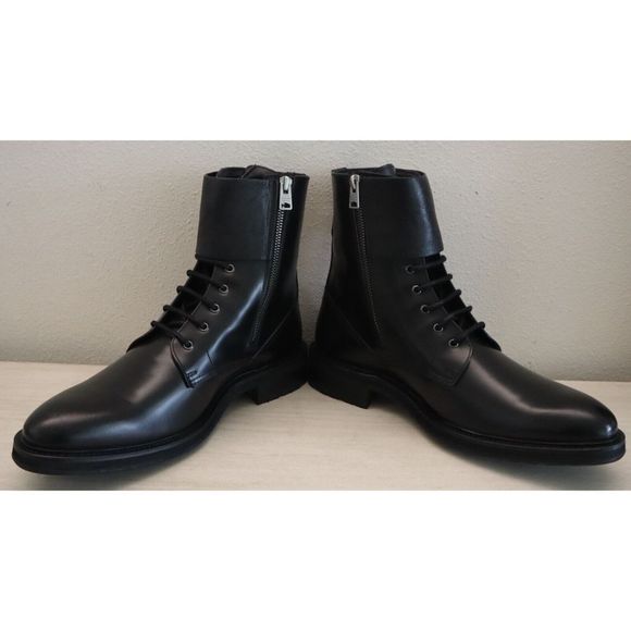 AllSaints 34ZM0117 Men's Sz 11M Black Beckworth Leather Combat Boots $380 - Picture 7 of 12